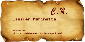 Czeider Marinetta névjegykártya